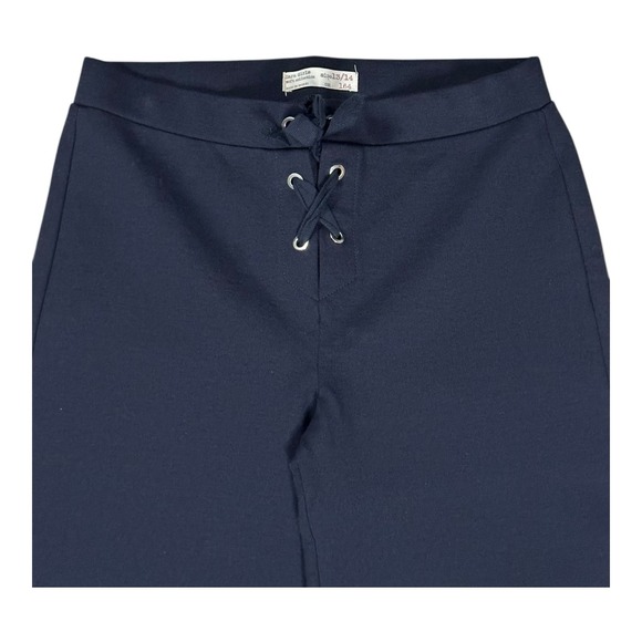 Zara‎ Women's Black High Waisted Wide Drawstring Pull On Leg Crop Pants Size S - Picture 2 of 11